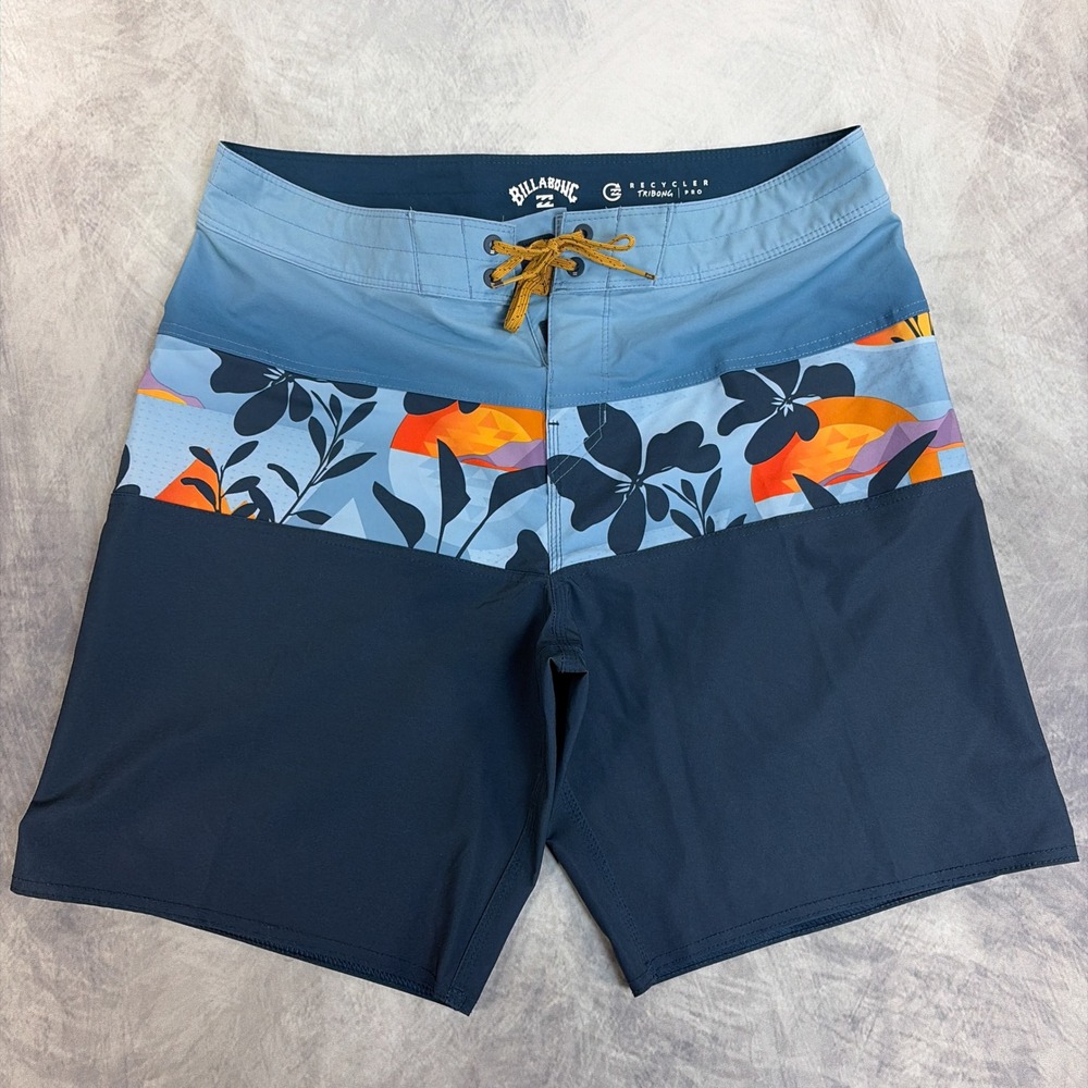 Billabong Tribong Pro Board Shorts Mens 32 Blue Tropical Floral Recycler